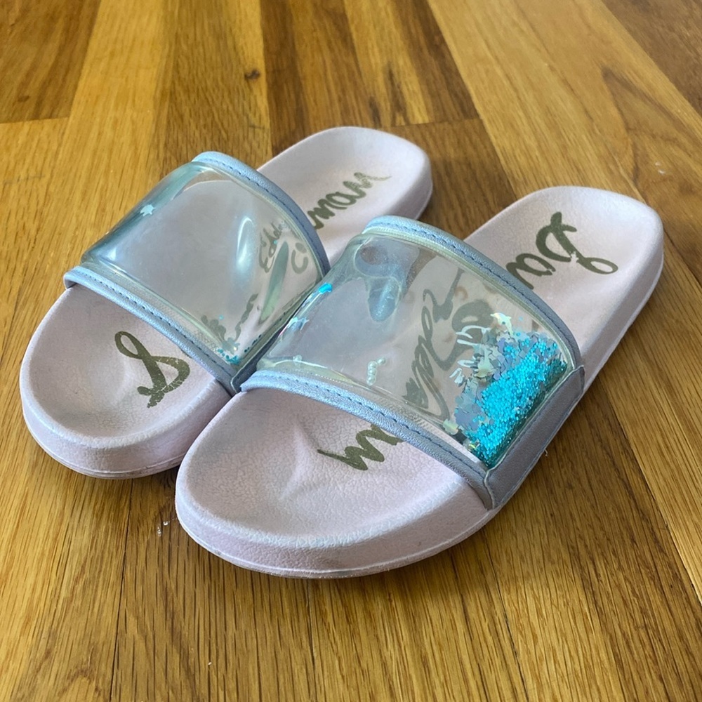 Sam Edelman Girls Blue Sequin Sandals Size 3
